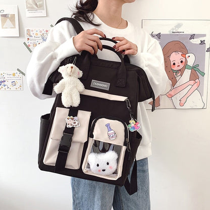 Large Pastel Waterproof Backpack Handbag - Kawaiies - Adorable - Cute - Plushies - Plush - Kawaii