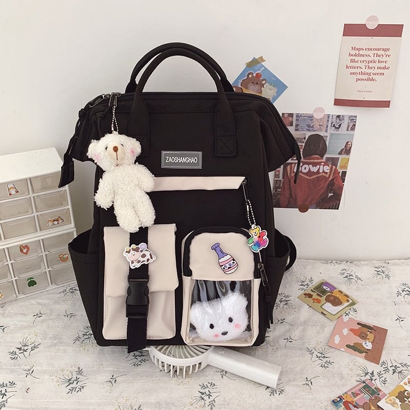 Large Pastel Waterproof Backpack Handbag - Kawaiies - Adorable - Cute - Plushies - Plush - Kawaii