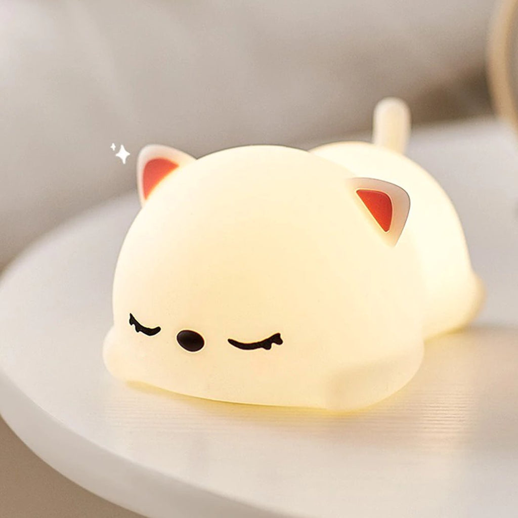 Laying Cat & Bunny LED Night Light - Kawaiies - Adorable - Cute - Plushies - Plush - Kawaii