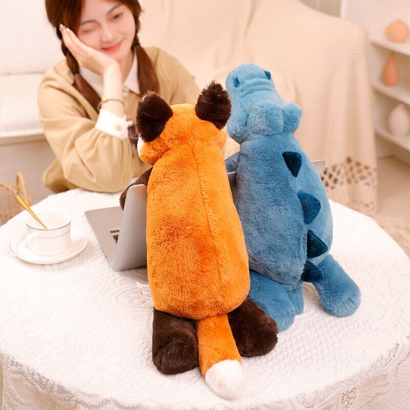 Laying Sloth and Fox Raccoon Crocodile Plushie Friends - Kawaiies - Adorable - Cute - Plushies - Plush - Kawaii