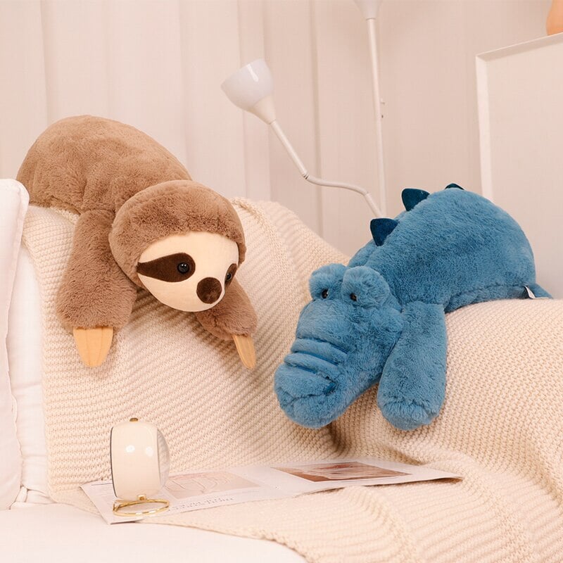 Laying Sloth and Fox Raccoon Crocodile Plushie Friends – Kawaiies
