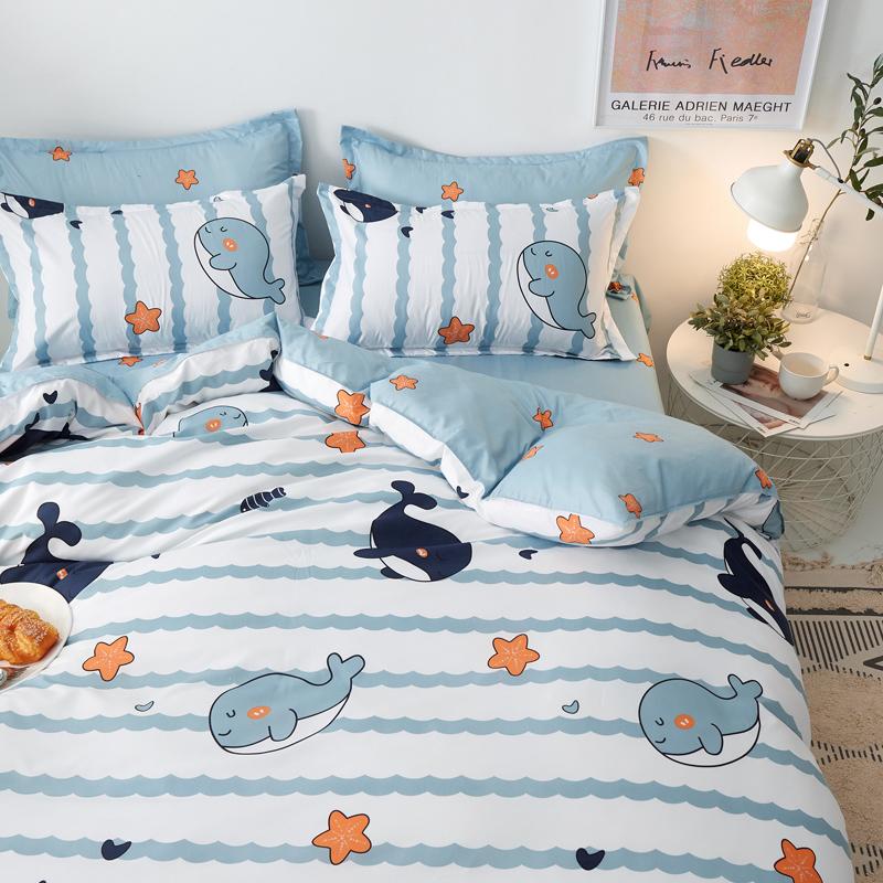 Light & Dark Whale Print Bedding Set - Kawaiies - Adorable - Cute - Plushies - Plush - Kawaii