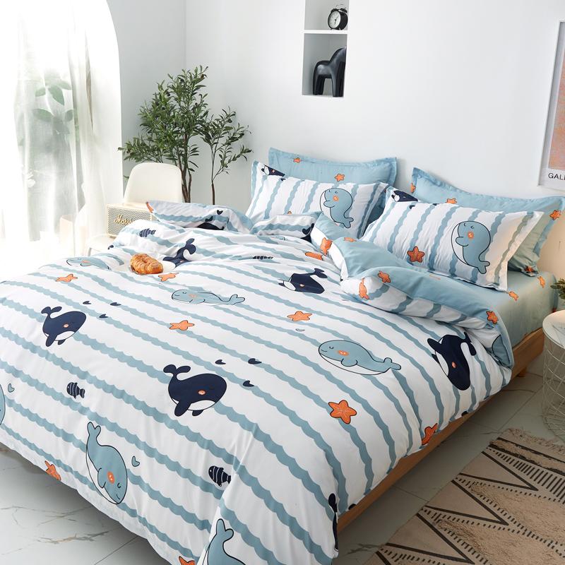 Light & Dark Whale Print Bedding Set - Kawaiies - Adorable - Cute - Plushies - Plush - Kawaii