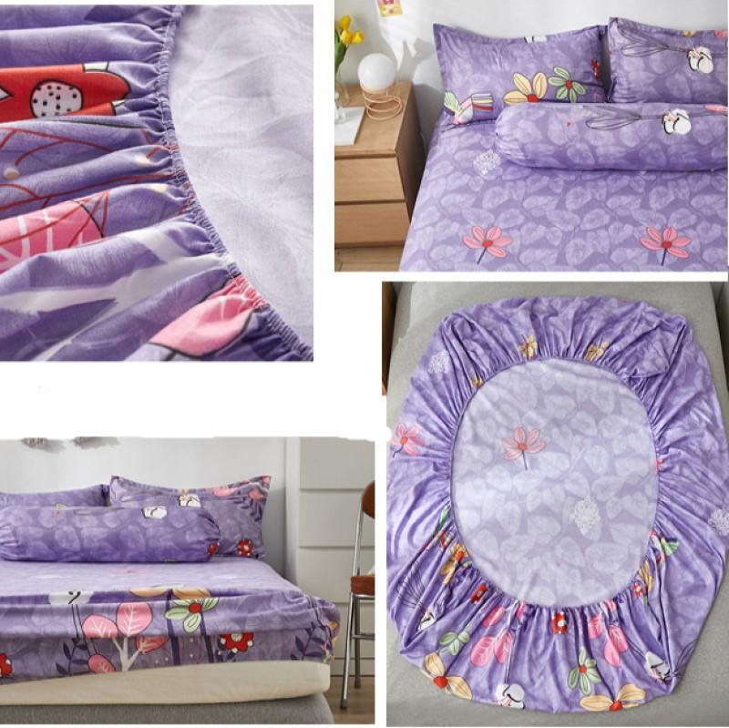 Lilac Purple Floral & Hummingbird Fitted Bedsheets - Kawaiies - Adorable - Cute - Plushies - Plush - Kawaii
