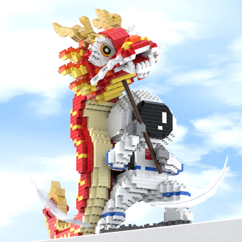 Lion & Dragon Dance Astronaut Nano Building Blocks - Kawaiies - Adorable - Cute - Plushies - Plush - Kawaii