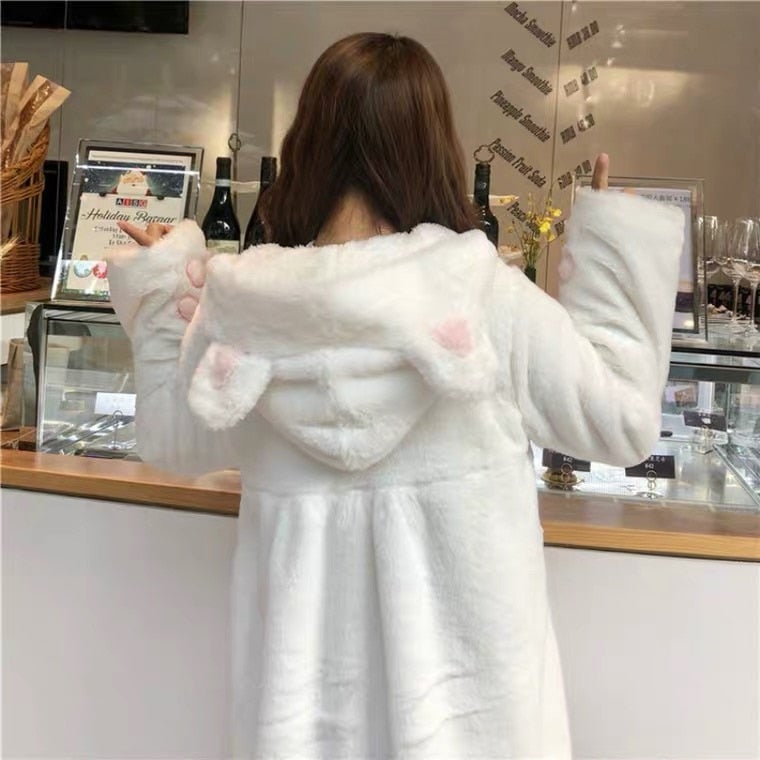 Lolita Fleece-lined Kitten Thickened Winter Women Jacket - Kawaiies - Adorable - Cute - Plushies - Plush - Kawaii