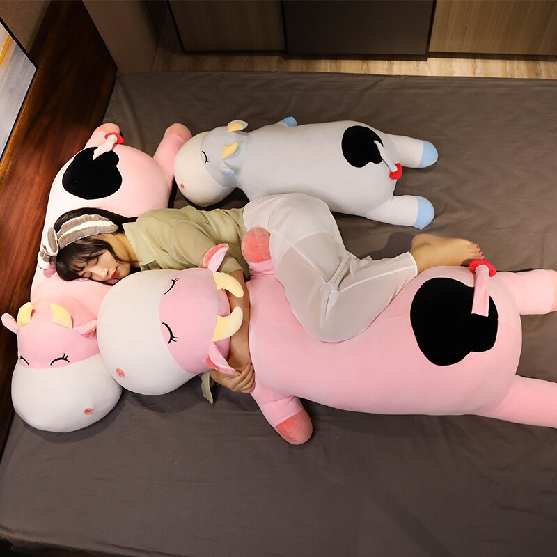 Long Chubby Snuggly Cow - Kawaiies - Adorable - Cute - Plushies - Plush - Kawaii