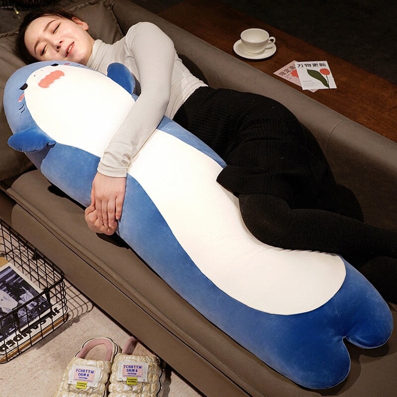 Long Cuddly Angry Shocked Shark Plushie | NEW - Kawaiies - Adorable - Cute - Plushies - Plush - Kawaii