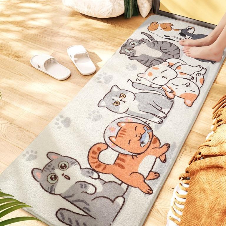 Long Fluffy Kawaii Kitty Cat Bedroom Rugs - Kawaiies - Adorable - Cute - Plushies - Plush - Kawaii