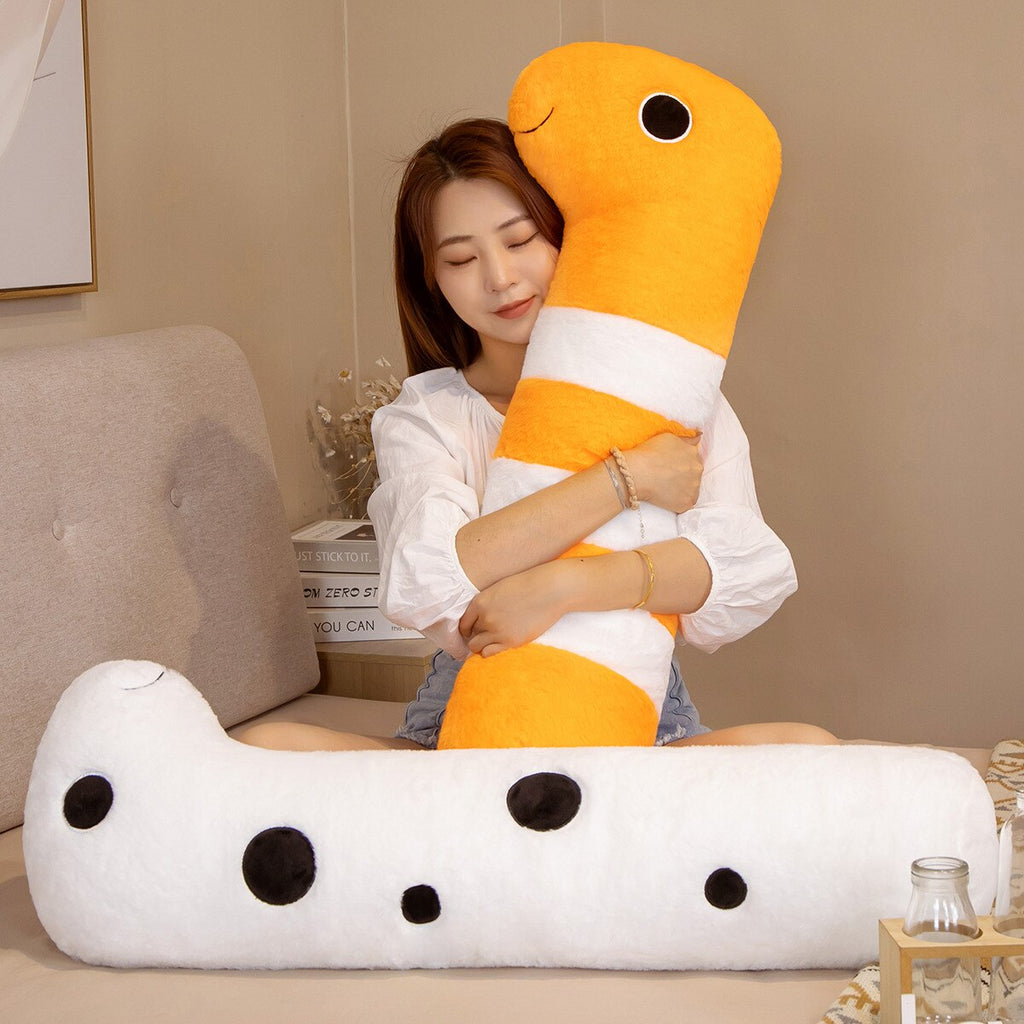 Long Ocean White Orange Eel Plushies - Kawaiies - Adorable - Cute - Plushies - Plush - Kawaii