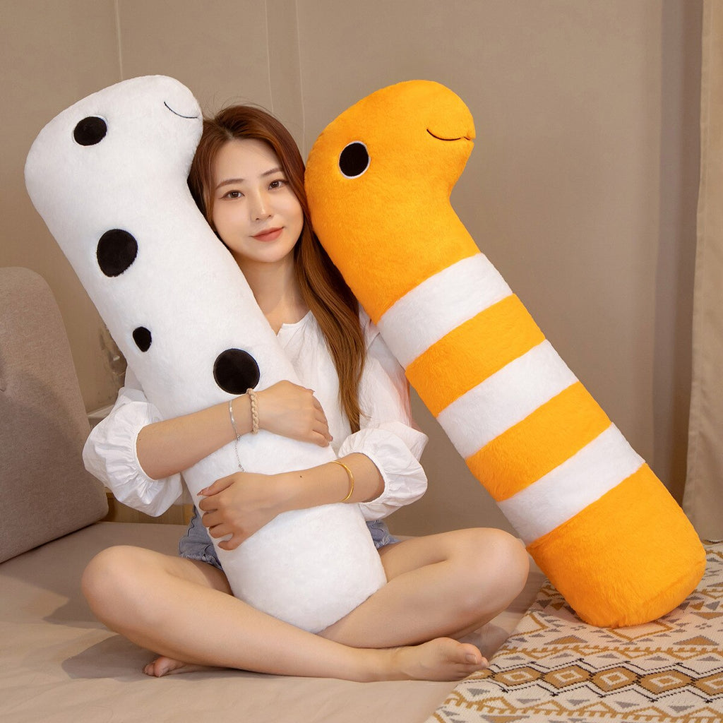 Long Ocean White Orange Eel Plushies - Kawaiies - Adorable - Cute - Plushies - Plush - Kawaii