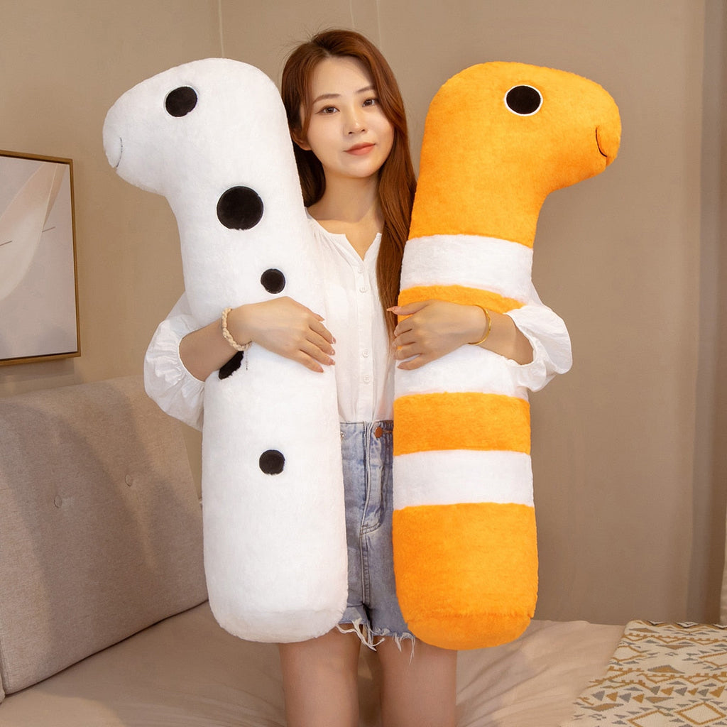 Long Ocean White Orange Eel Plushies - Kawaiies - Adorable - Cute - Plushies - Plush - Kawaii