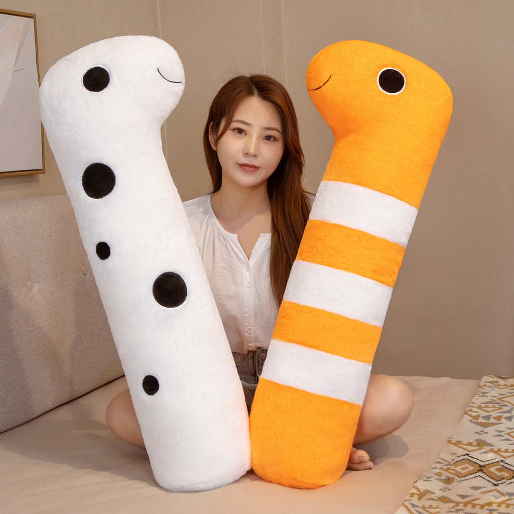 Long Ocean White Orange Eel Plushies - Kawaiies - Adorable - Cute - Plushies - Plush - Kawaii