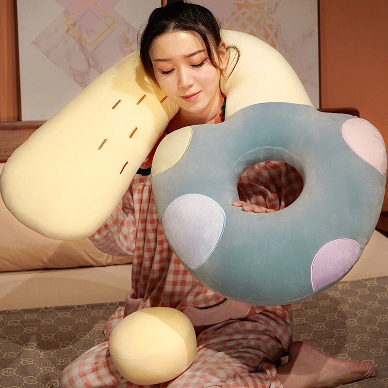 Long Pastel Mushroom Pillow Plushie - Kawaiies - Adorable - Cute - Plushies - Plush - Kawaii