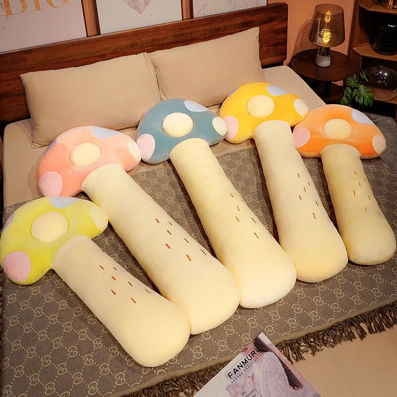 Long Pastel Mushroom Pillow Plushie - Kawaiies - Adorable - Cute - Plushies - Plush - Kawaii