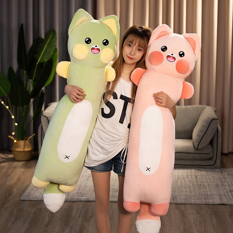 Long Snuggly Cat & Raccoon Plushies - Kawaiies - Adorable - Cute - Plushies - Plush - Kawaii