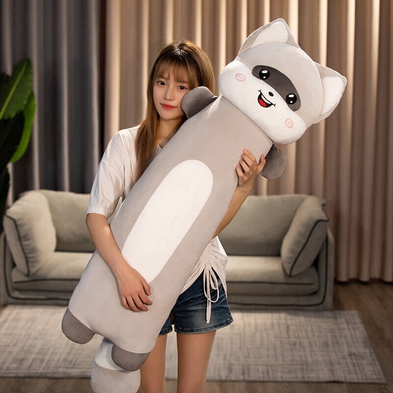 Long Snuggly Cat & Raccoon Plushies - Kawaiies - Adorable - Cute - Plushies - Plush - Kawaii