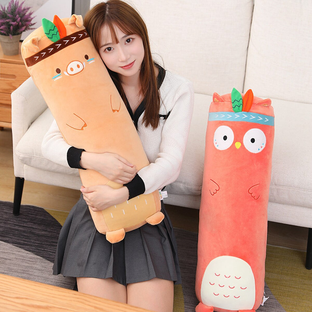 Long Snuggly Native Pig Bear Raccoon Owl Plushie Collection - Kawaiies - Adorable - Cute - Plushies - Plush - Kawaii