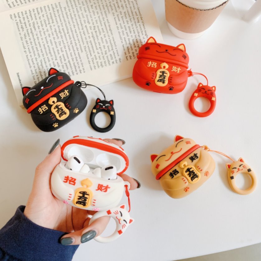 Lucky Cat Airpods Case (1&2&3&Pro) | LIMITED STOCK - Kawaiies - Adorable - Cute - Plushies - Plush - Kawaii