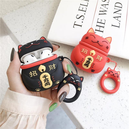 Lucky Cat Airpods Case (1&2&3&Pro) | LIMITED STOCK - Kawaiies - Adorable - Cute - Plushies - Plush - Kawaii