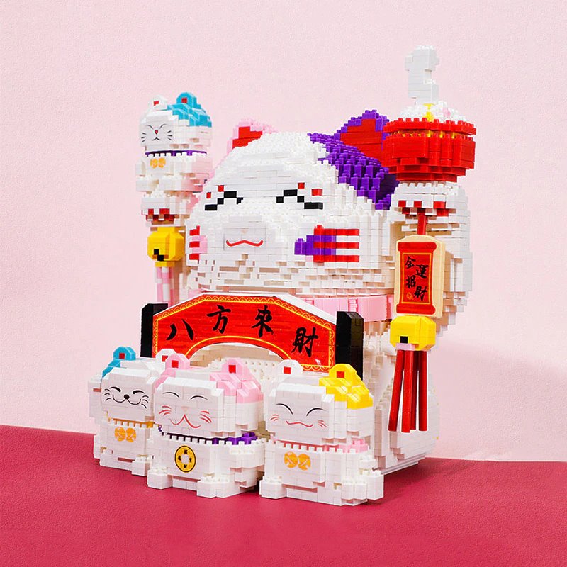 Lucky Fortune Nano Cat Building Set - Kawaiies - Adorable - Cute - Plushies - Plush - Kawaii