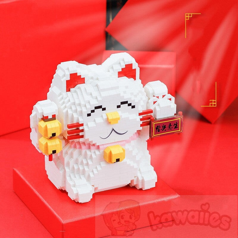 Lucky Fortune Pouch Nano Cat Building Blocks - Kawaiies - Adorable - Cute - Plushies - Plush - Kawaii