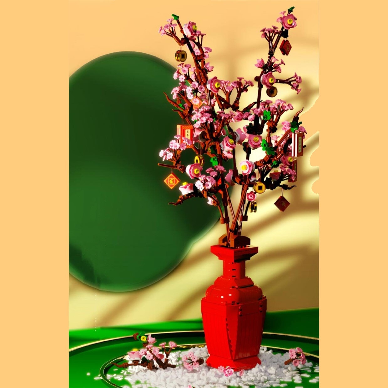 Lucky Peach Blossom Vase Micro Building Blocks - Kawaiies - Adorable - Cute - Plushies - Plush - Kawaii