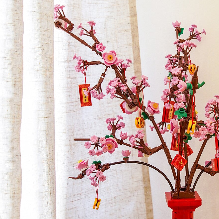 Lucky Peach Blossom Vase Micro Building Blocks - Kawaiies - Adorable - Cute - Plushies - Plush - Kawaii