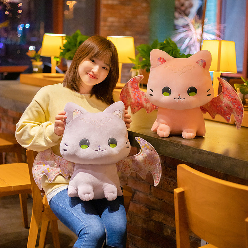 Luna & Solis the Kawaii Sakura Cats with Wings Plushies - Kawaiies - Adorable - Cute - Plushies - Plush - Kawaii