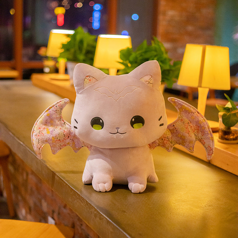 Luna & Solis the Kawaii Sakura Cats with Wings Plushies - Kawaiies - Adorable - Cute - Plushies - Plush - Kawaii