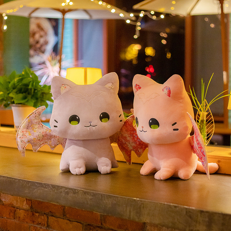 Luna & Solis the Kawaii Sakura Cats with Wings Plushies - Kawaiies - Adorable - Cute - Plushies - Plush - Kawaii