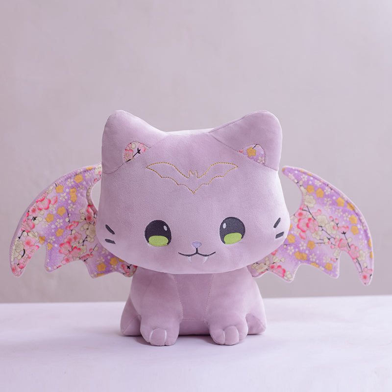 Luna & Solis the Kawaii Sakura Cats with Wings Plushies - Kawaiies - Adorable - Cute - Plushies - Plush - Kawaii