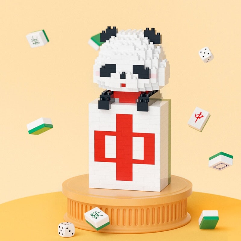 Mahjong Tiger Panda Ox Nano Building Blocks - Kawaiies - Adorable - Cute - Plushies - Plush - Kawaii