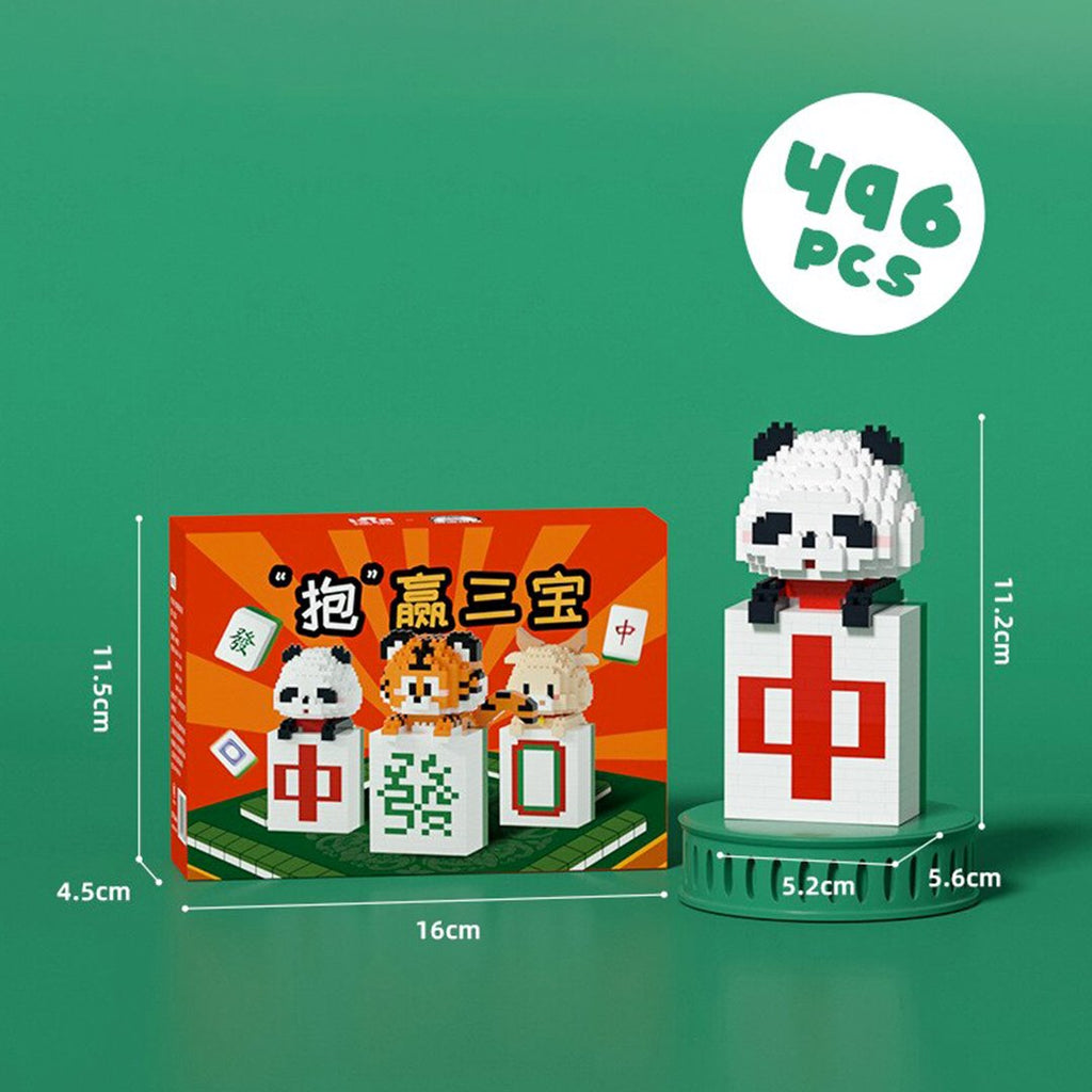 Mahjong Tiger Panda Ox Nano Building Blocks - Kawaiies - Adorable - Cute - Plushies - Plush - Kawaii