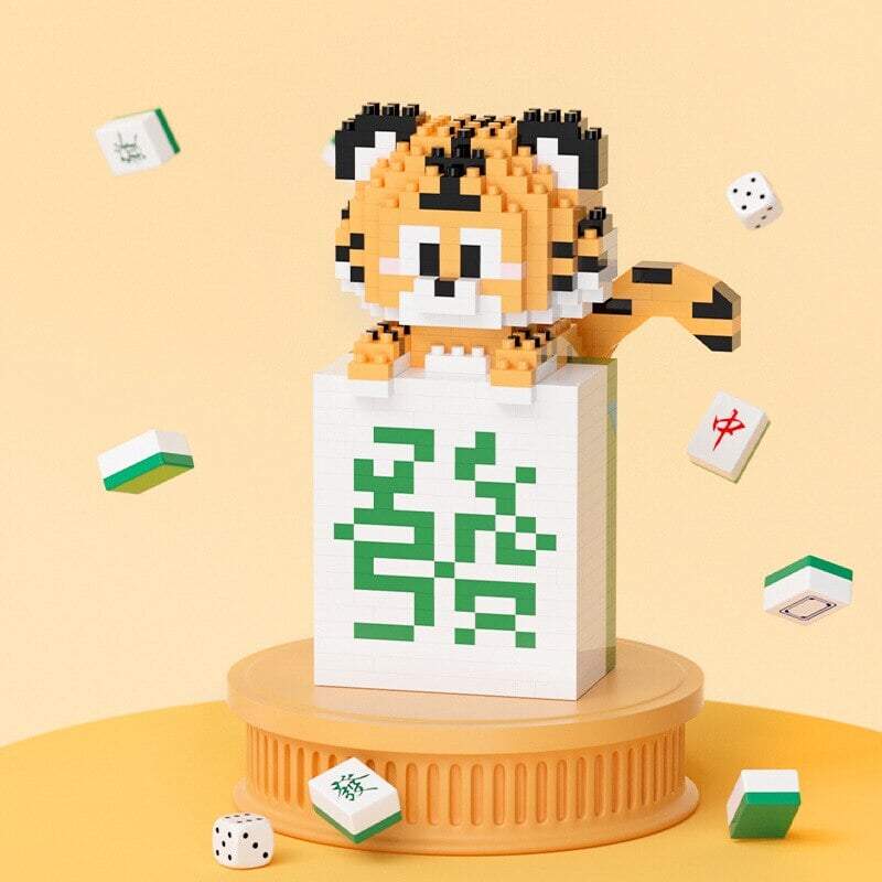 Mahjong Tiger Panda Ox Nano Building Blocks - Kawaiies - Adorable - Cute - Plushies - Plush - Kawaii