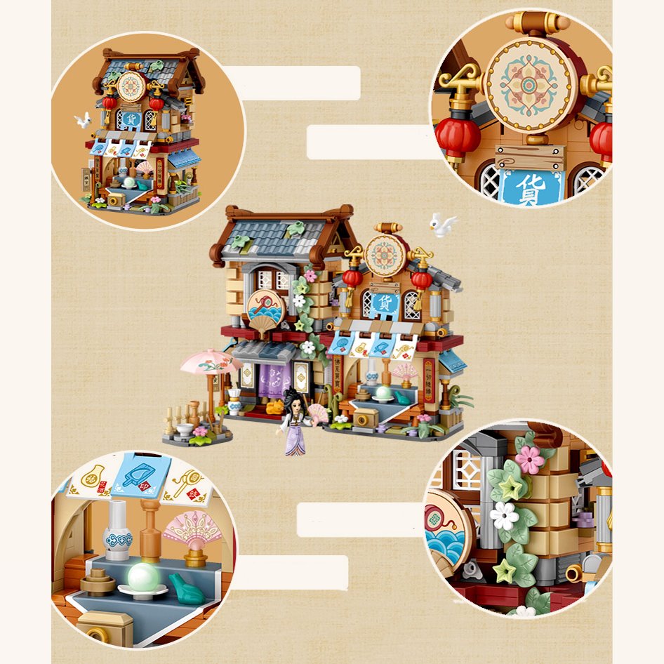 Merchant Store & Horse Stable Micro Building Sets Collection - Kawaiies - Adorable - Cute - Plushies - Plush - Kawaii