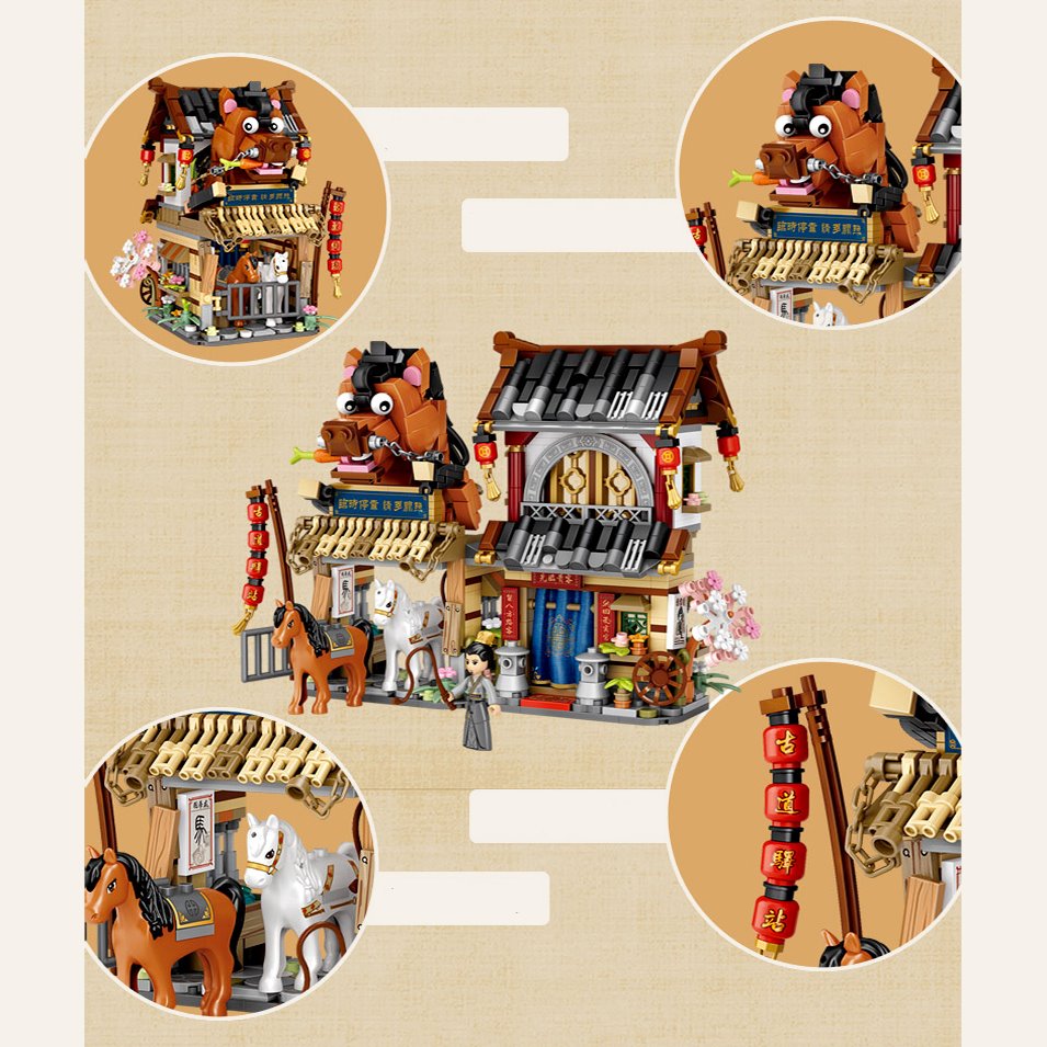 Merchant Store & Horse Stable Micro Building Sets Collection - Kawaiies - Adorable - Cute - Plushies - Plush - Kawaii