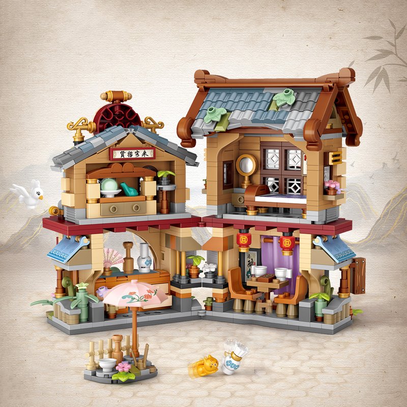 Merchant Store & Horse Stable Micro Building Sets Collection - Kawaiies - Adorable - Cute - Plushies - Plush - Kawaii