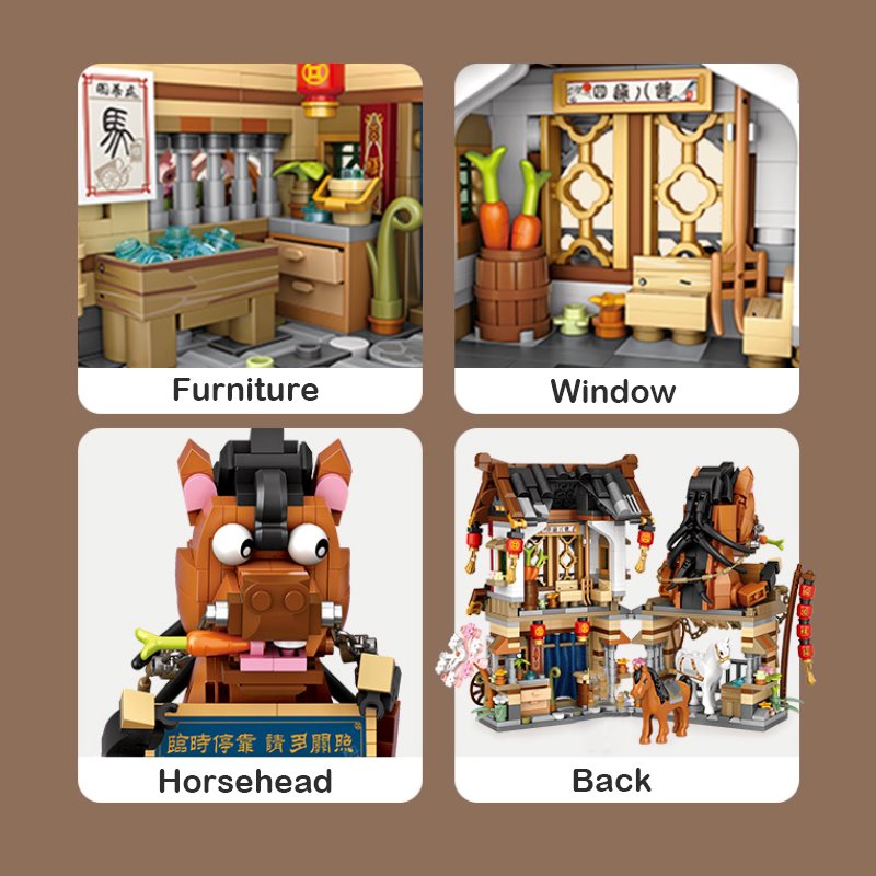 Merchant Store & Horse Stable Micro Building Sets Collection - Kawaiies - Adorable - Cute - Plushies - Plush - Kawaii