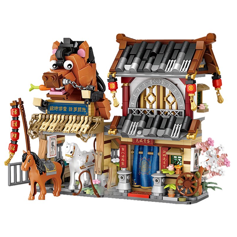 Merchant Store & Horse Stable Micro Building Sets Collection - Kawaiies - Adorable - Cute - Plushies - Plush - Kawaii