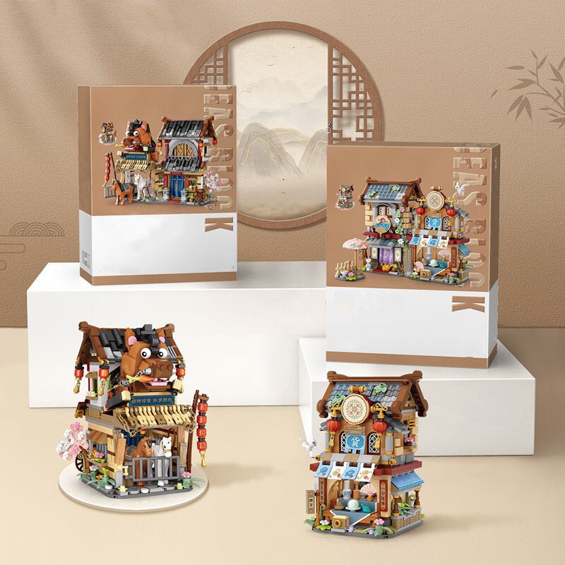 Merchant Store & Horse Stable Micro Building Sets Collection - Kawaiies - Adorable - Cute - Plushies - Plush - Kawaii