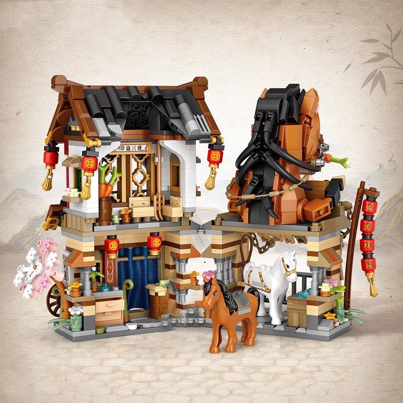 Merchant Store & Horse Stable Micro Building Sets Collection - Kawaiies - Adorable - Cute - Plushies - Plush - Kawaii