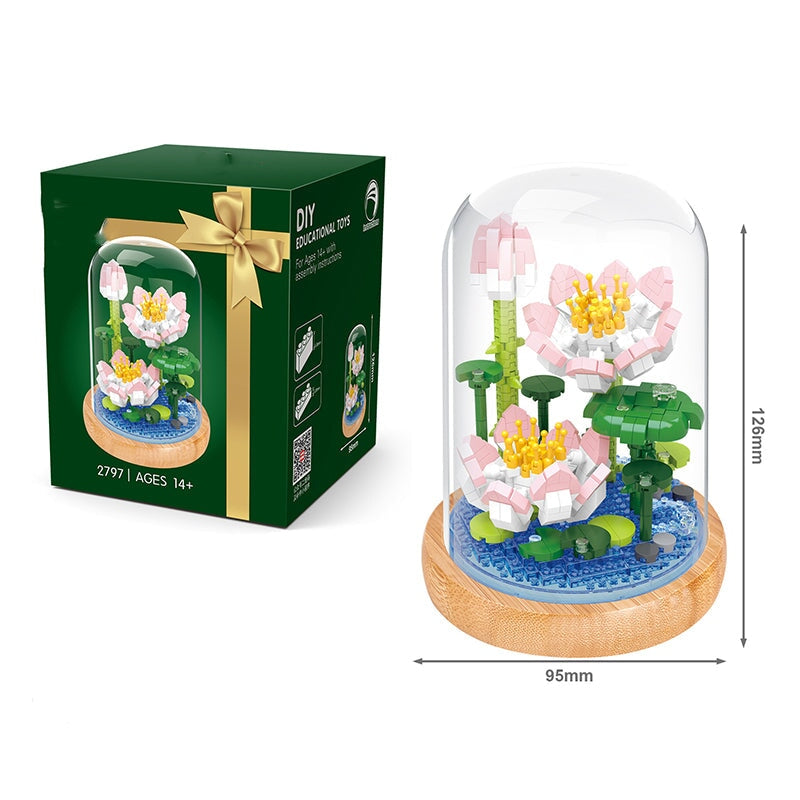 Micro Flowers in a Dome Building Blocks Set 2 - Kawaiies - Adorable - Cute - Plushies - Plush - Kawaii