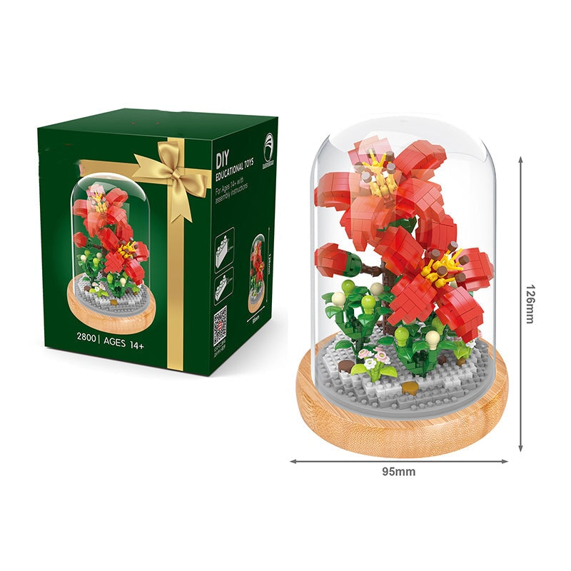 Micro Flowers in a Dome Building Blocks Set 2 - Kawaiies - Adorable - Cute - Plushies - Plush - Kawaii