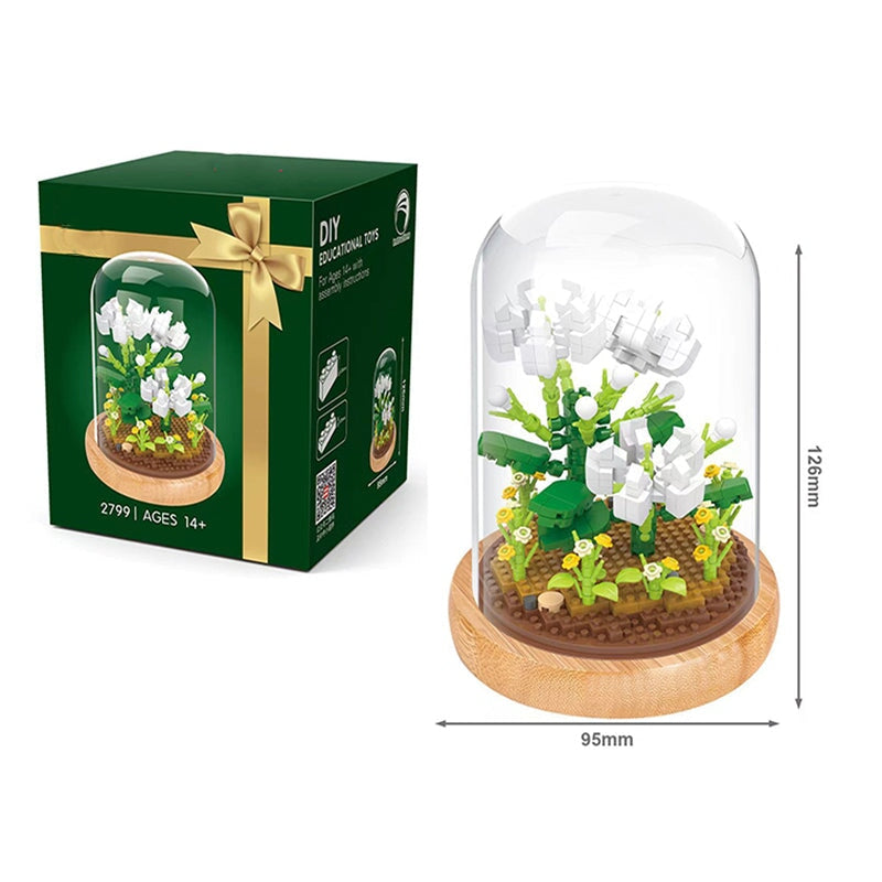 Micro Flowers in a Dome Building Blocks Set 2 - Kawaiies - Adorable - Cute - Plushies - Plush - Kawaii