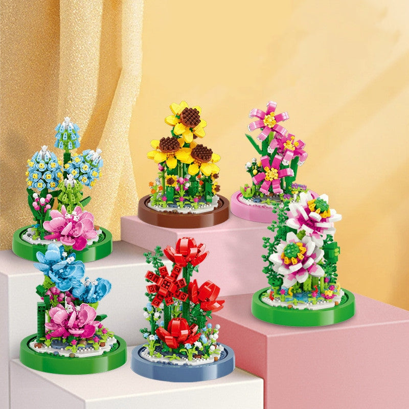 Micro Flowers in a Dome Building Set - Kawaiies - Adorable - Cute - Plushies - Plush - Kawaii