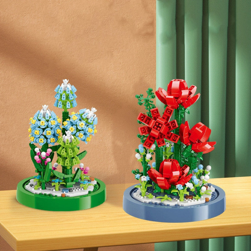 Micro Flowers in a Dome Building Set - Kawaiies - Adorable - Cute - Plushies - Plush - Kawaii