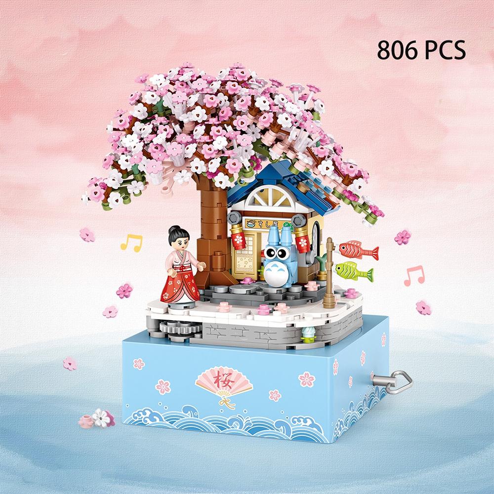 Micro Japanese Sakura Cherry Tree Music Box Building Sets - Kawaiies - Adorable - Cute - Plushies - Plush - Kawaii