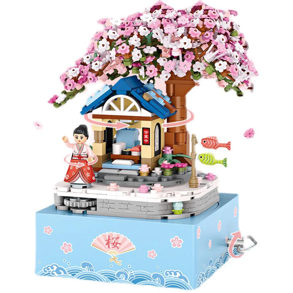 Micro Japanese Sakura Cherry Tree Music Box Building Sets - Kawaiies - Adorable - Cute - Plushies - Plush - Kawaii