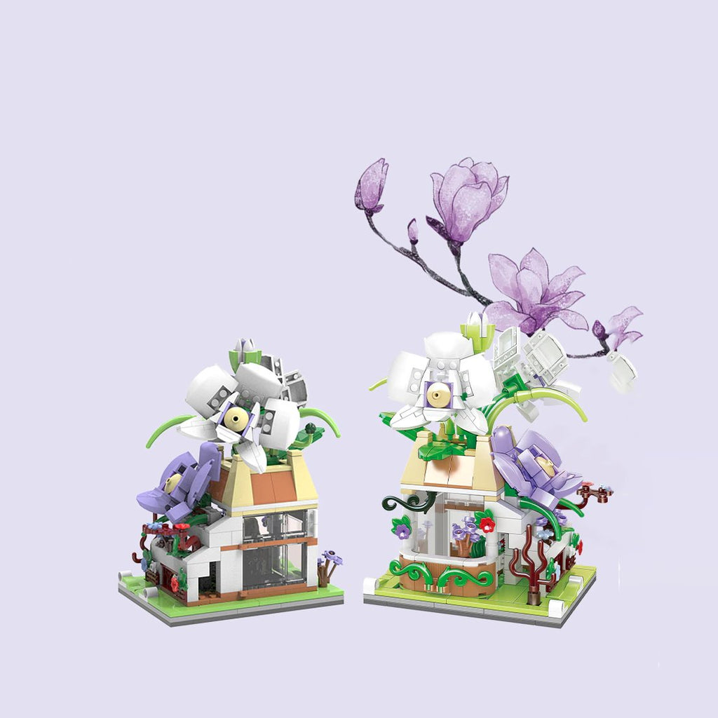Micro Sakura Cherry Blossom and Orchid Stores Building Sets - Kawaiies - Adorable - Cute - Plushies - Plush - Kawaii